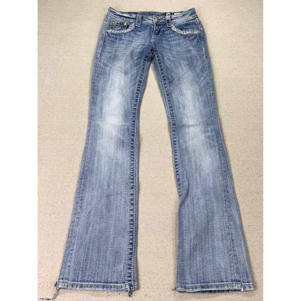 Miss Me Slim Bootcut Embellished Jeans Blue 26 Inseam 33 BellBottoms